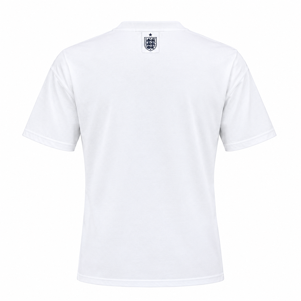 England 2026 white travel shirt back view