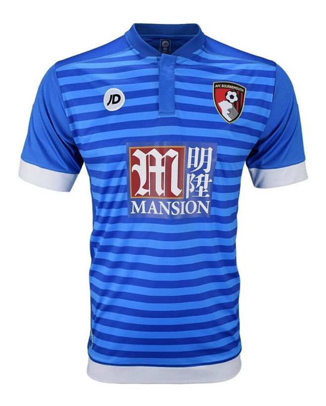 AFC Bournemouth 2016-17 away shirt front in blue hoops