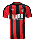 AFC Bournemouth 2017-18 home shirt front in red and black stripes