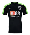 AFC Bournemouth 2017-18 third shirt front in black with lime shoulders