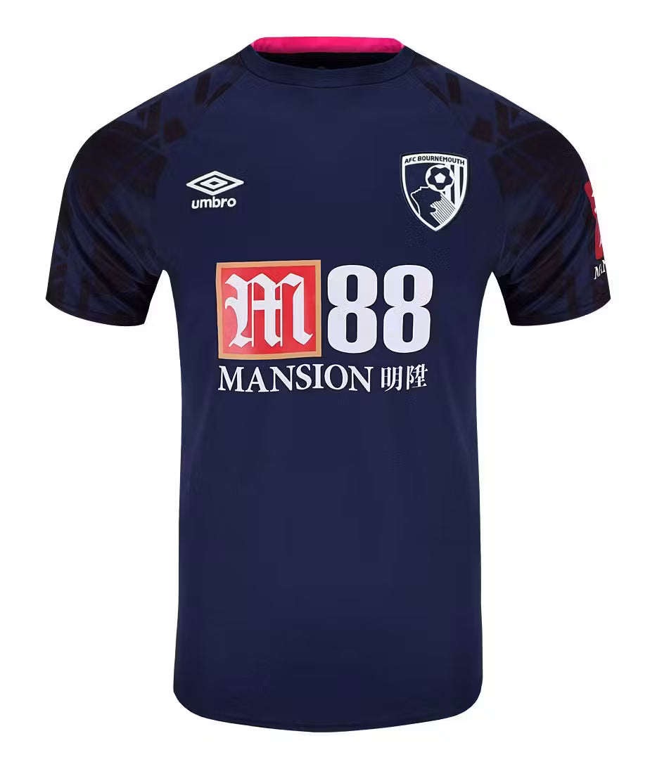 AFC Bournemouth 2019-20 away shirt front in navy with pink trim