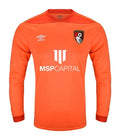 AFC Bournemouth 2020-21 goalkeeper away shirt front in orange, long sleeve