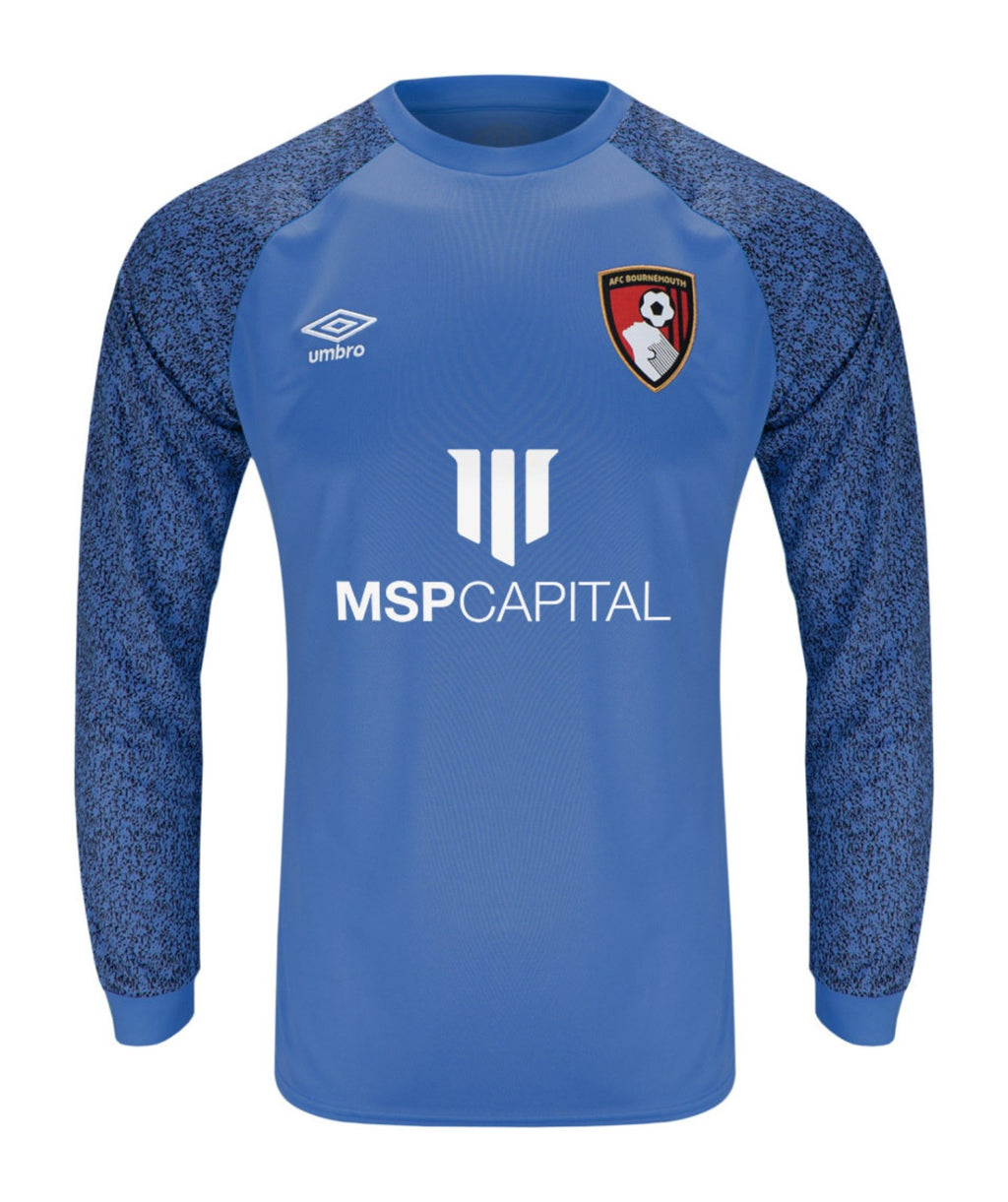 AFC Bournemouth 2021-22 goalkeeper away shirt front in royal blue, long sleeve