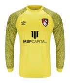 AFC Bournemouth 2021-22 goalkeeper home shirt front in yellow, long sleeve