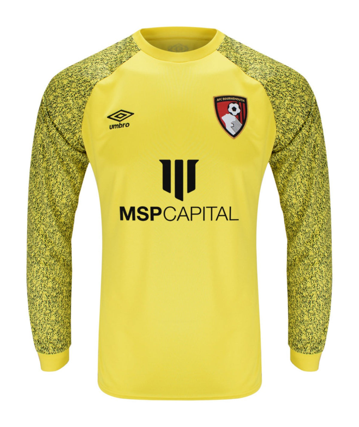 AFC Bournemouth 2021-22 goalkeeper home shirt front in yellow, long sleeve