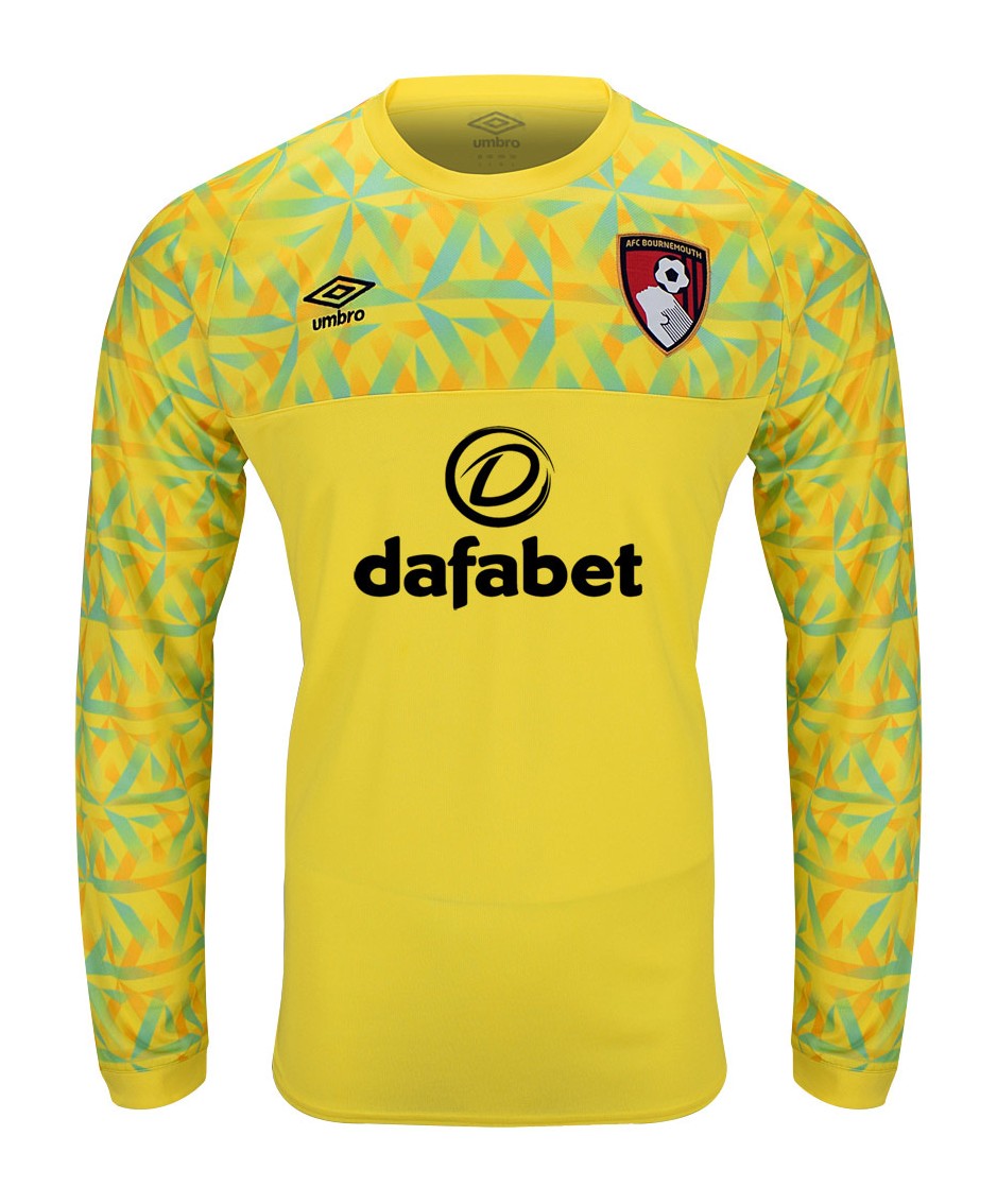 AFC Bournemouth 2022-23 goalkeeper home shirt front in yellow, long sleeve