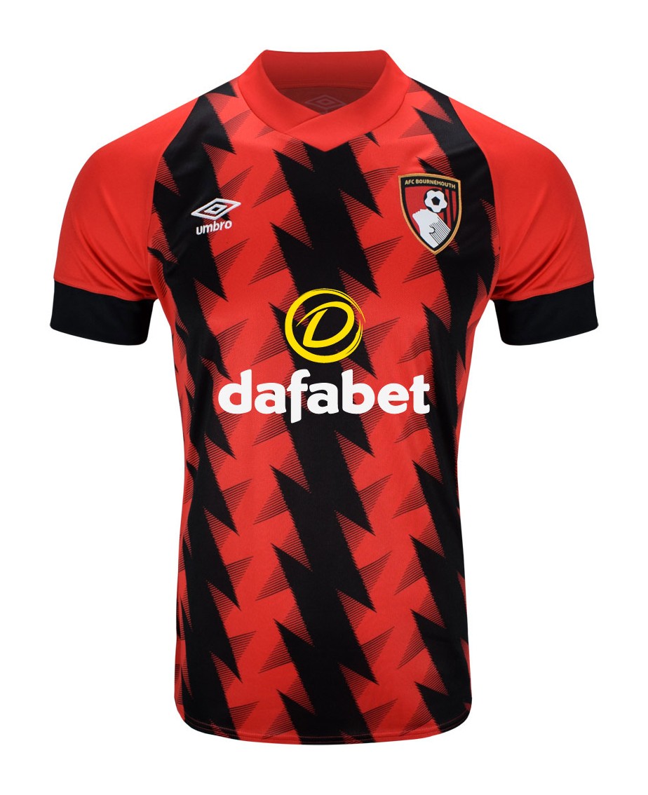 AFC Bournemouth 2022-23 home shirt front with zigzag stripes
