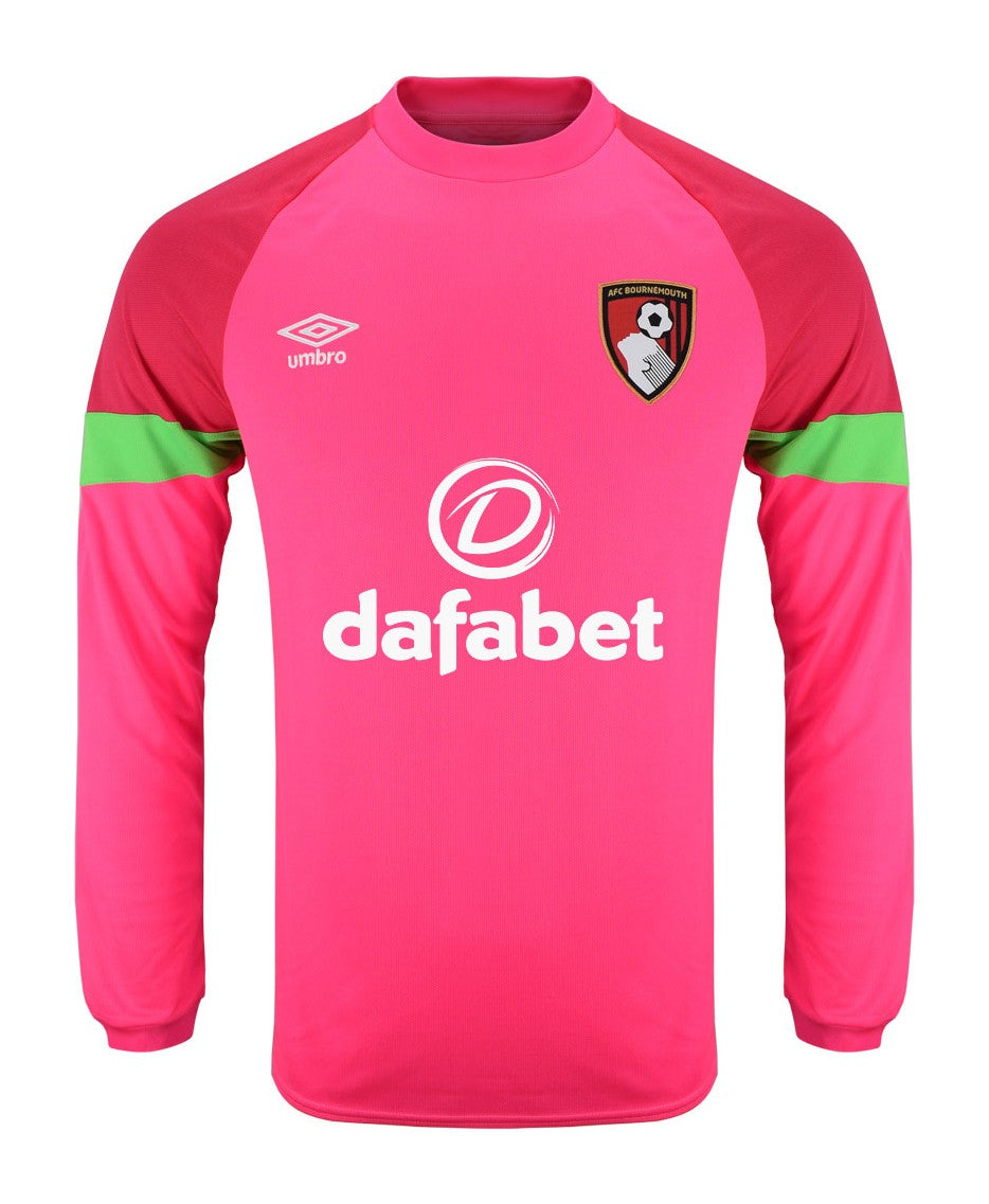 AFC Bournemouth 2023-24 goalkeeper away shirt front in pink, long sleeve
