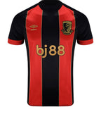 AFC Bournemouth 2024-25 anniversary shirt front with gold anniversary crest