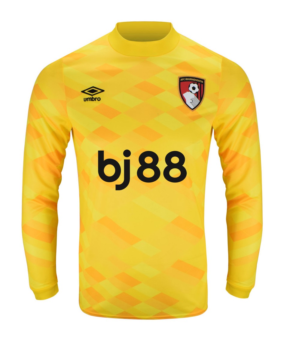 AFC Bournemouth 2024-25 goalkeeper home shirt front in yellow, long sleeve