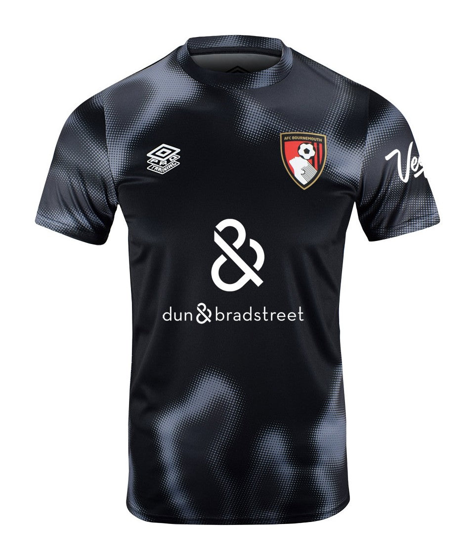 AFC Bournemouth 2024-25 pre-match shirt front in black and grey