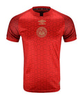 AFC Bournemouth 2024-25 pre-season away shirt front in red with gold crest