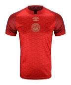 AFC Bournemouth 2024-25 pre-season away shirt front in red with gold crest