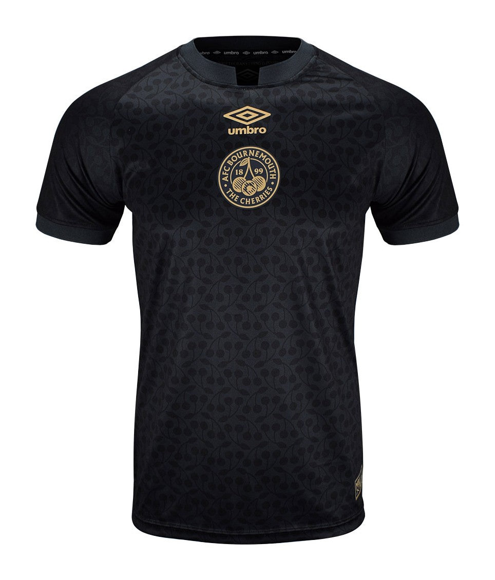 AFC Bournemouth 2024-25 pre-season home shirt front in black with gold crest