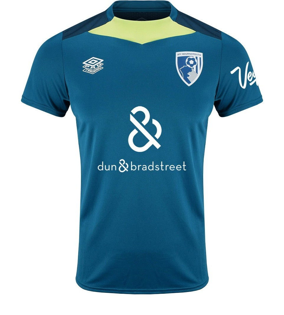 AFC Bournemouth 2024-25 blue training shirt front in teal blue