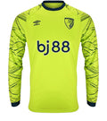 AFC Bournemouth 2025-26 goalkeeper home shirt front in lime, long sleeve