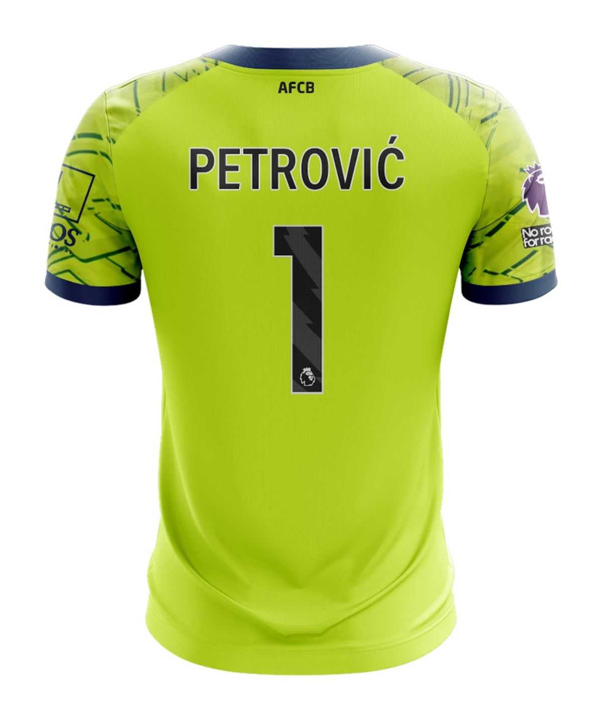 AFC Bournemouth 2025-26 Petrović 1 goalkeeper shirt back view