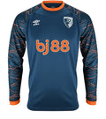 AFC Bournemouth 2025-26 goalkeeper third shirt front in teal blue, long sleeve