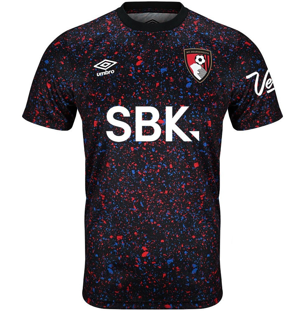 AFC Bournemouth 2025-26 pre-match shirt front in black speckle