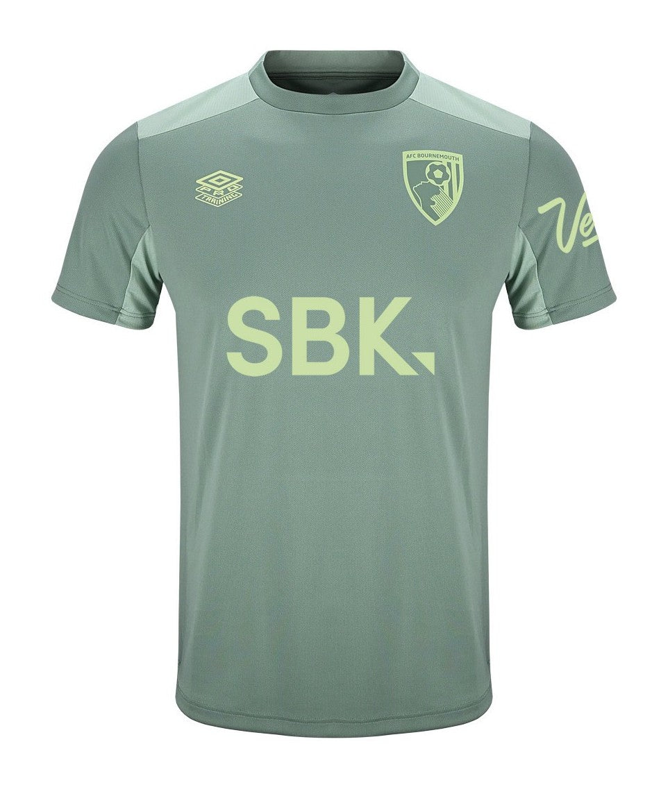AFC Bournemouth 2025-26 training shirt front in sage green