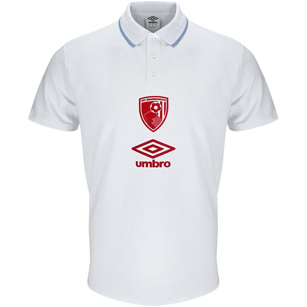 AFC Bournemouth 2025-26 travel polo shirt front white polo
