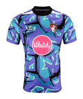 AFC Bournemouth 2026-27 goalkeeper home shirt front in purple with teal abstract print