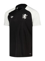 Aston Villa 2026-27 pre-match away shirt front in black with white sleeves