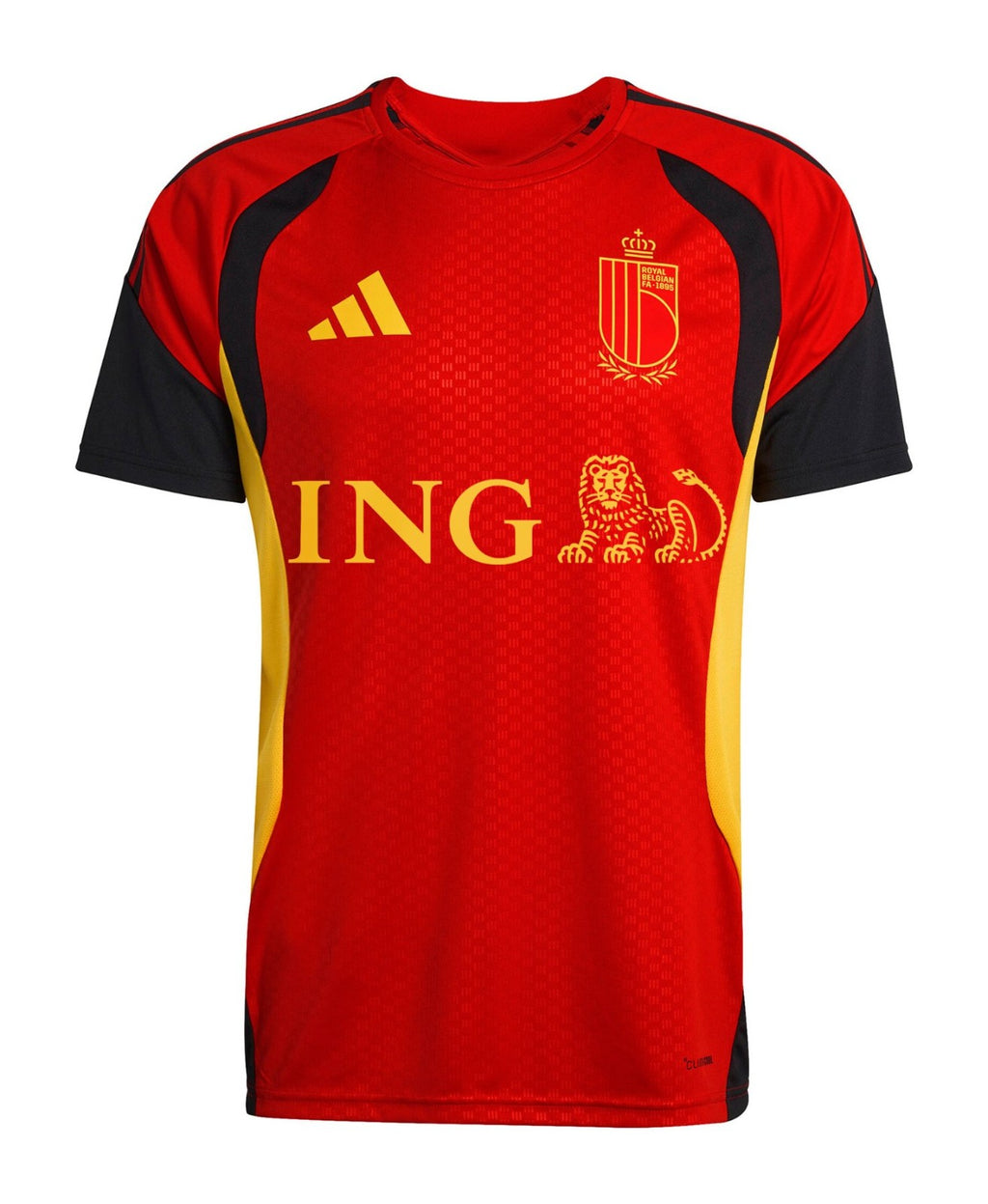 Belgium 2026 red training shirt front with ING sponsor