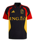 Belgium 2026 black training polo shirt front with ING sponsor