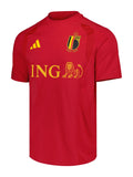 Belgium 2026 red travel shirt front with ING sponsor