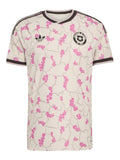 Chile 2026 away shirt front, cream with pink pattern
