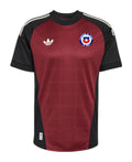 Chile 2026 red goalkeeper shirt front with black striped sleeves
