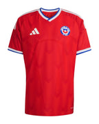 Chile 2026 home shirt front, red with blue and white trim