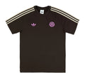 Chile 2026 travel shirt front, dark brown with shoulder stripes