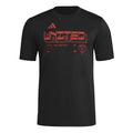 DC United 2026 graphic travel shirt front with red UNITED lettering