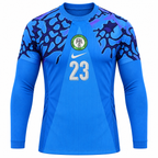 Nigeria 2026 blue goalkeeper shirt front, long sleeves