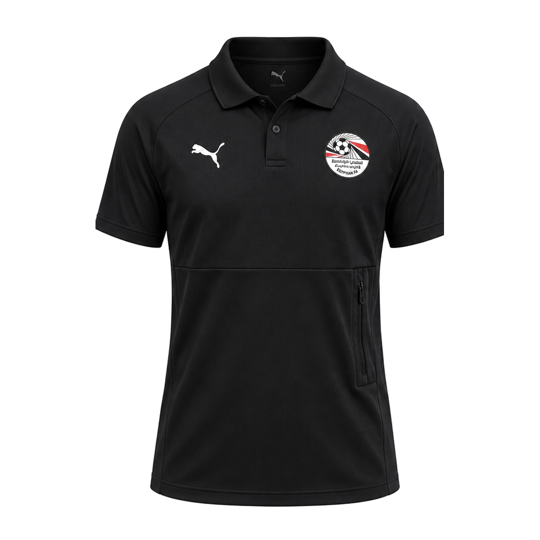 Egypt 2026 black travel polo shirt front with crest