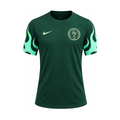 Nigeria 2026 training shirt front, dark green with mint flames