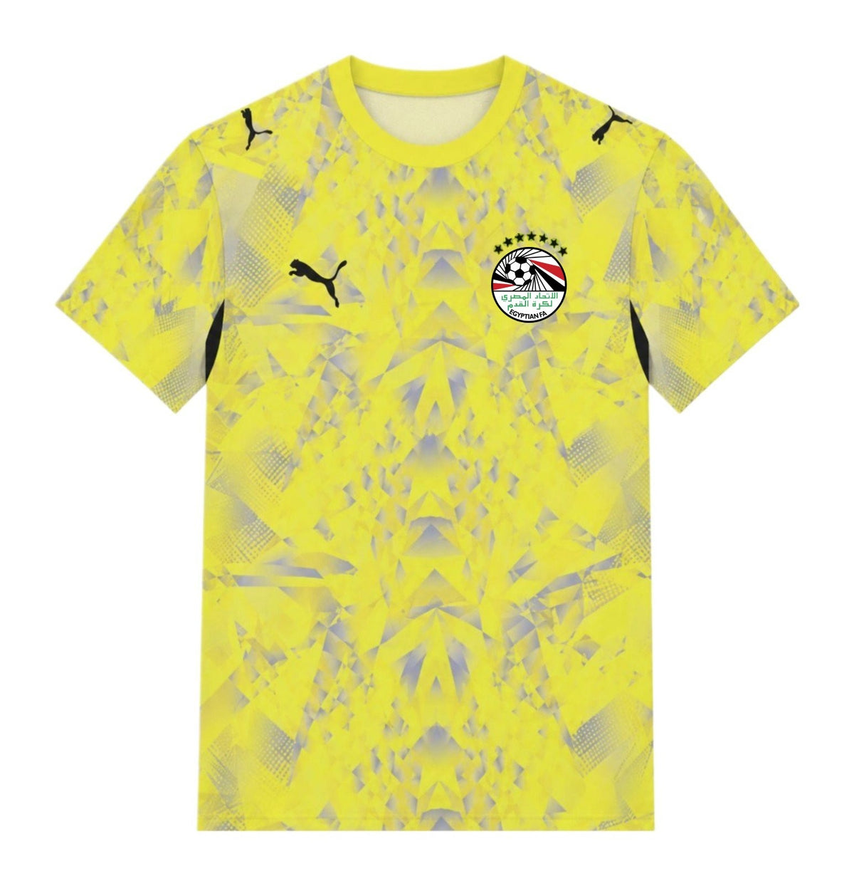 Egypt 2026 yellow goalkeeper shirt front with grey print