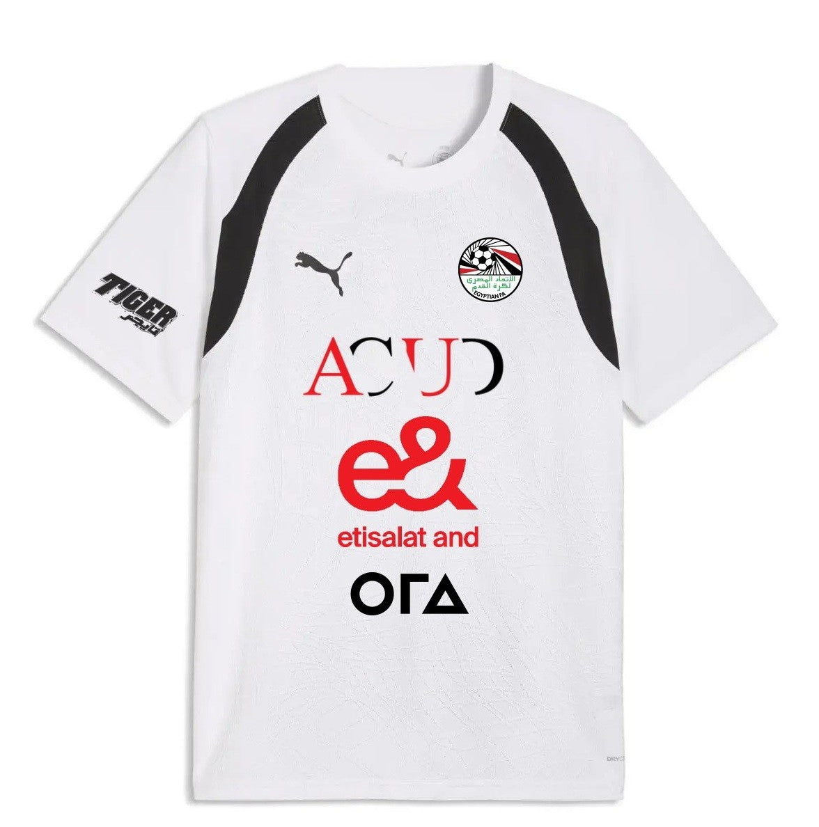 Egypt 2026 white training shirt front with sponsor logos