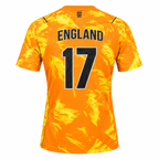 England 2026 orange goalkeeper shirt back with ENGLAND 17