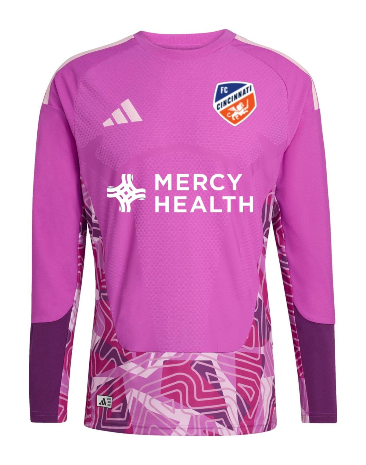 FC Cincinnati 2026 pink goalkeeper shirt front with purple sleeves