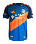FC Cincinnati 2026 home shirt front, blue with orange diagonal sash