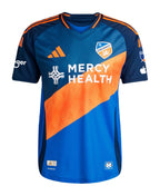 FC Cincinnati 2026 home shirt front, blue with orange diagonal sash