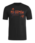 FC Cincinnati 2026 black travel shirt front with orange graphic
