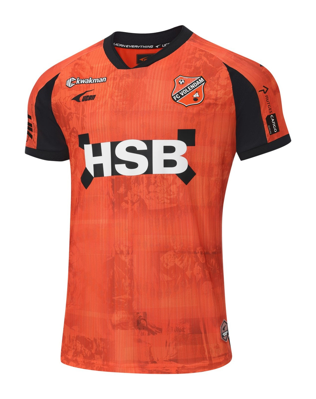 FC Volendam 2026-27 home shirt front, orange with HSB sponsor