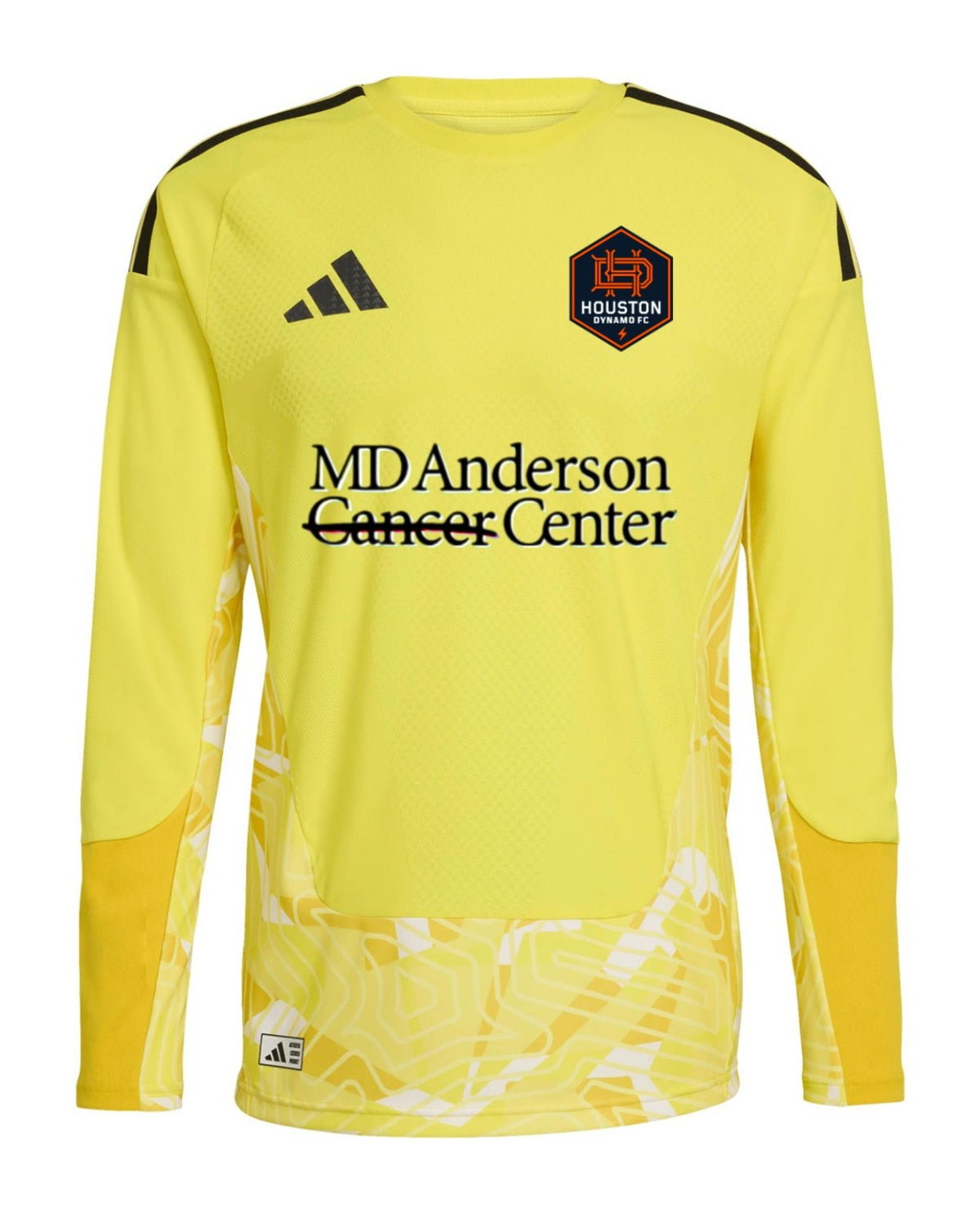 Houston Dynamo 2026 yellow goalkeeper shirt front, long sleeves
