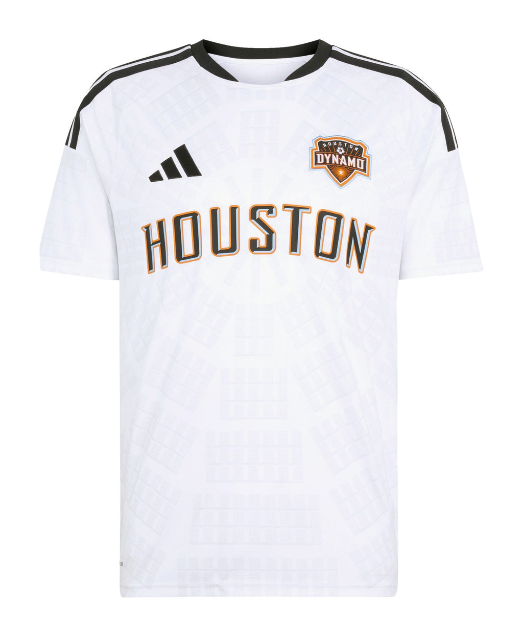 Houston Dynamo 2026 third shirt front, white with HOUSTON wordmark and classic crest