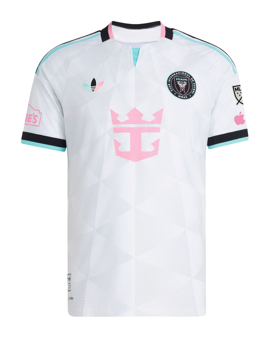 Inter Miami 2026 third shirt front, white Cénit kit with pink and mint trim