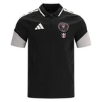 Inter Miami 2026 travel polo shirt front with pink crest